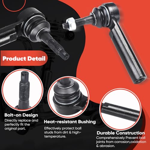 2pc ES800223 Front Outer Tie Rod End Compatible with Cadillac Escalade ESV EXT, Chevrolet Avalanche Silverado 1500 Suburban 1500 Tahoe, GMC Sierra 1500 Yukon Yukon XL 1500 - size: ES800223