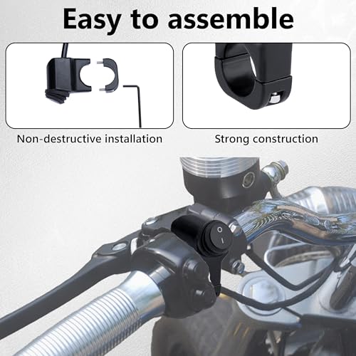 Motorcycle Handlebar Switch 12V, Waterproof Motorcycle Light Toggle Switch - color: 1 PC