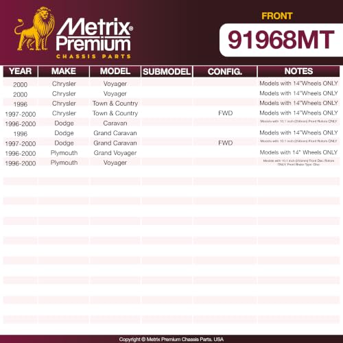 Metrix Premium Chassis Parts - 256 mm Front Coated Vented Disc Brake Rotors - size: 91968MT