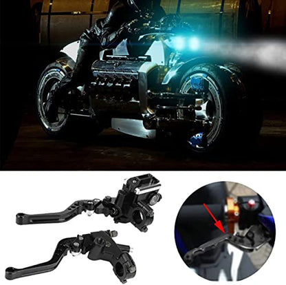 PACEWALKER Universal Motorcycle 7/8" 22mm Handlebar Brake Master Cylinder Clutch Lever CNC Left & Right Set for Honda Kawasaki Suzuki Yamaha - color: Black
