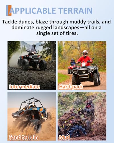 GarveeTech 28x8-12 ATV Tires - All-Terrain, Off-Road, and Mud/Trail Tires for ATVs and UTVs, Tubeless, Set of 2 - size: 28X8-12, style: Pattern A