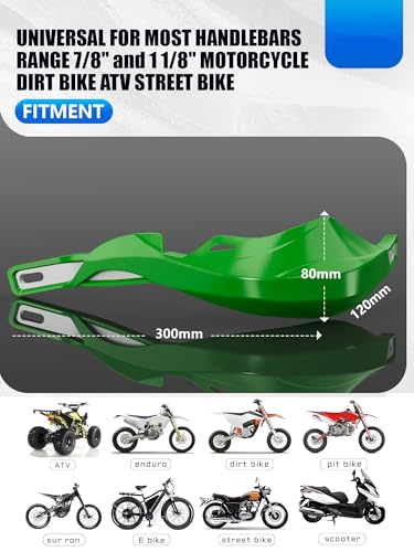 JFG RACING Dirt Bike Handguards Universal for 7/8" and 1 1/8" Handle Bar - color: green