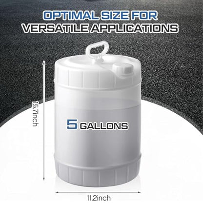 5 Gallon HDPE Oil Storage Container Automotive | - Leak Proof Translucent Plastic Carboy with Handle - ext. Dia. 11.5" x 14.75" H. - Made in USA - color: Translucent
