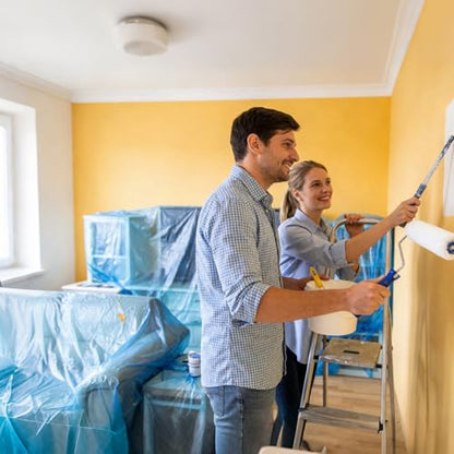 8 Rolls 22" x 66' Painters Plastic Sheeting, Pre-Taped Masking Film, Tape and Drape Drop Cloth for Painting, Automotive Covering and Appliance Protection