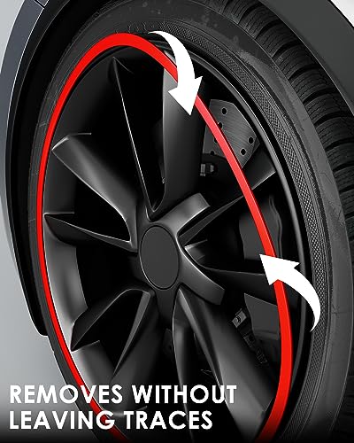 Automotive Alloy Wheel Protector - Entire Rim Cover - Curb Rash Prevention - Set of 4 Easy to Install (20'', White) - color: White, size: 20''