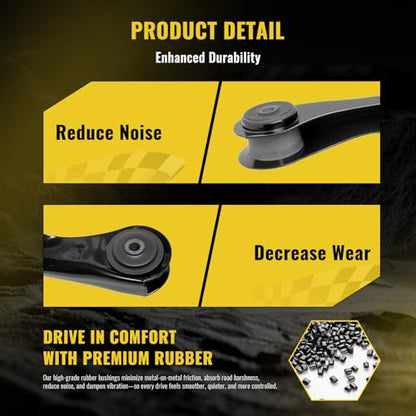 TUCAREST 2Pcs K620246 (Pair) Left Right Rear Upper Control Arm Assembly Compatible With 93-98 Je-ep Grand Cherokee, 97-06 Wrangler TJ Driver Passenger Side Suspension - size: K620246 (97-06 Wrangler,Rear Upper)