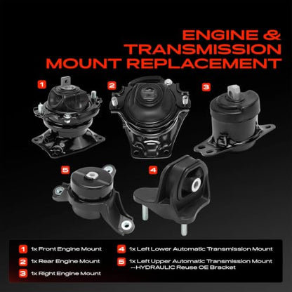 A-Premium Engine Motor Mount and Transmission Mount Kit, Set of 5