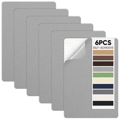 Canvas Patch 5.5 x 8 Inches 6Pcs Self-Adhesive Waterproof Canvas Patch Kit for Repairing Tents,Sofas,Boat Covers,Camping Chair,Awnings,Car Seats.(Gray) - color: Gray, size: 5.5"×8"