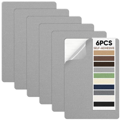 Canvas Patch 5.5 x 8 Inches 6Pcs Self-Adhesive Waterproof Canvas Patch Kit for Repairing Tents,Sofas,Boat Covers,Camping Chair,Awnings,Car Seats.(Gray) - color: Gray, size: 5.5"×8"