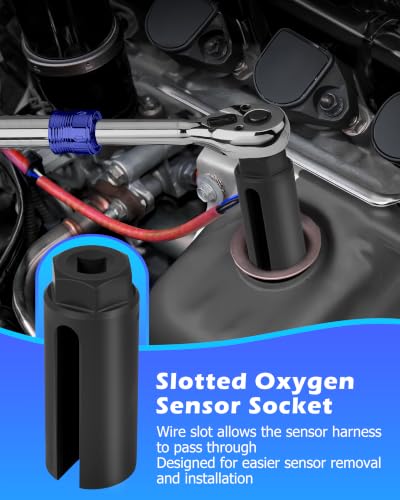 DAYUAN 21Pcs Oxygen Sensor Socket Set, Oil Pressure Sending Unit Socket Set - size: 21Pcs-Blue