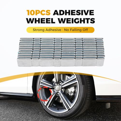 2.12oz/60g Adhesive Stick On Wheel Weights, 10 Strips, Strong Backing