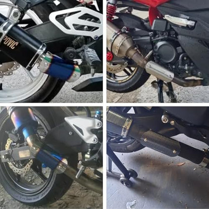 Exhaust Heat Shield Muffler Pipe Heat Cover Protector Guard Imitation Carbon Fiber Stainless Steel (E) - size: E