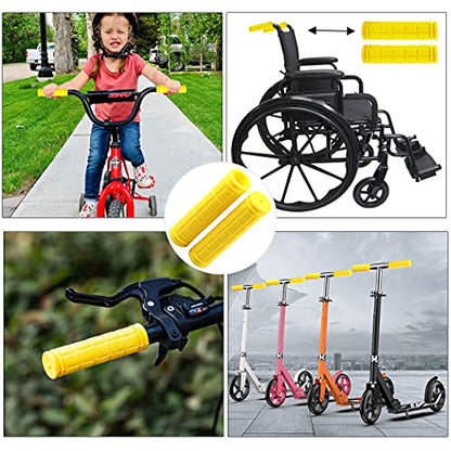 Bike Handlebar Grips with Tassel for Girls Boys and Kids - color: Yellow & Streamers