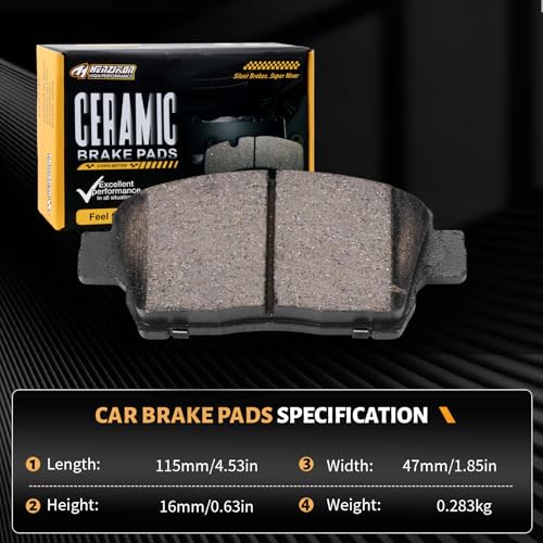 Ceramic Front Brake Pads Compatible with 2012-2015 Scion iQ;2004-2006 Scion xA/xB;2000 Toyota Celica;2001-2005 Toyota Echo;2000-2005 Toyota MR2 Spyder;2001-2009 Toyota Prius(D822) - color: HZ822