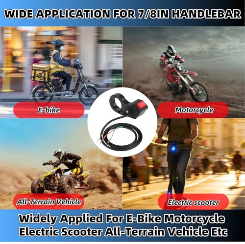 3 Speed Switch 22mm 7/8in Motorcycle Handlebar Switch Ebike Handlebars Bars for Ebike Bike Motorcycle Accessories for Electric Offroad Motorcycle Modification