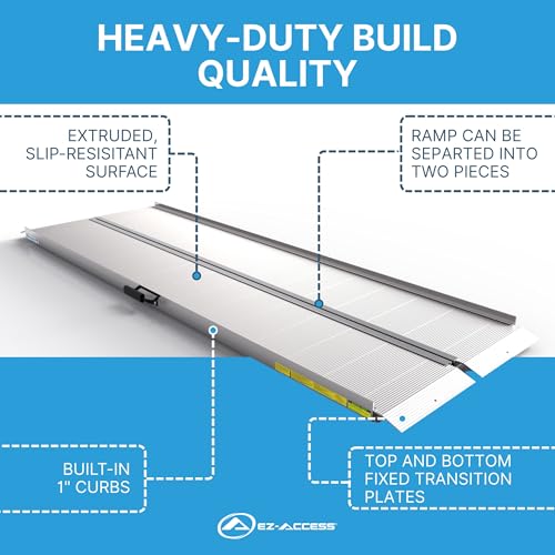 EZ-Access Traverse Aluminum Singlefold Folding Ramp, Silver, 8 ft, ATVs - size: 8 Foot, style: Singlefold