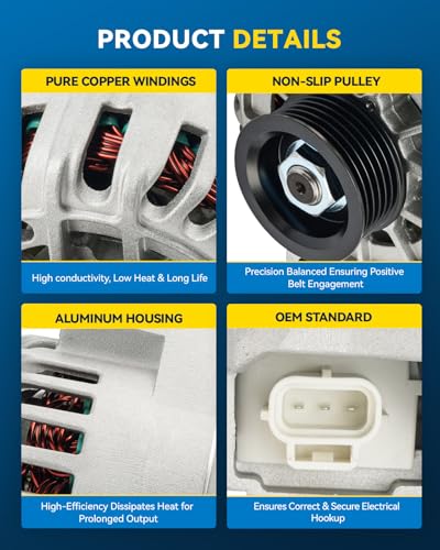 PHILTOP New 8263N Alternator 110A Compatible with 2000-2001 Taurus 3.0L - size: 8263N
