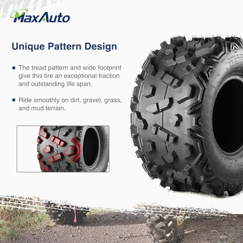 MaxAuto AT18x9.50-8 ATV Tires 18x9.5-8 Lawn tractor Tires 18x9.5x8 Zero Turn Mower Tire,6Ply Tubeless,2 Pack - size: 18x9.5-8
