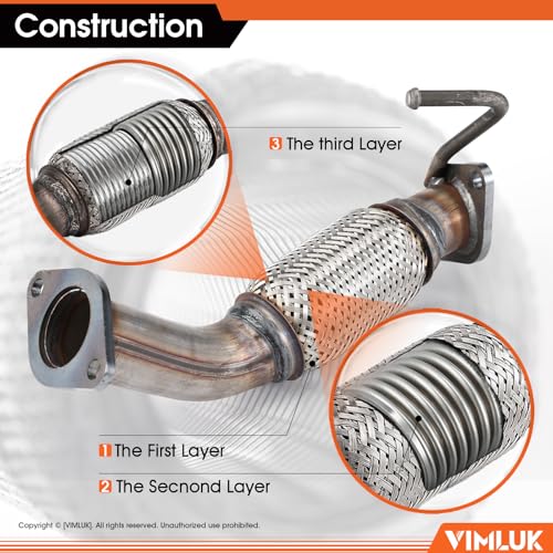 Exhaust Flex Pipe Compatble with 2011-2016 Elantra1.8 &2013 Elantra Coupe & Elantra GT 1.8L & 2014-2016 Forte 1.8L OE# 286103X400 & 28610A7400 (VK-52597) - size: Coupe/GT/Forte