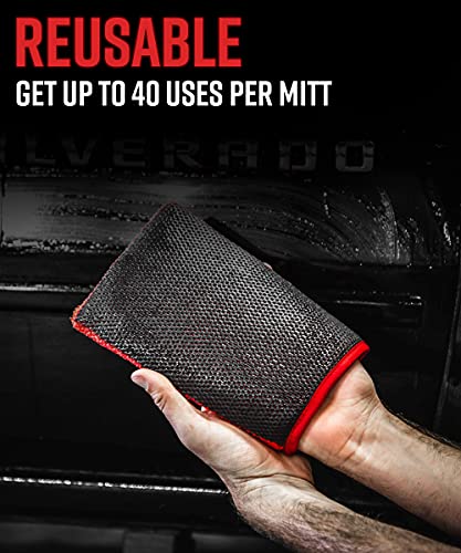 Adam's Clay Mitt Combo - Detail Spray Clay Lubricant for Medium Grade Clay for Car Detailing - Glove Quickly Removes Debris from Your Paint, Glass, Wheels, & More - size: Red - Kit
