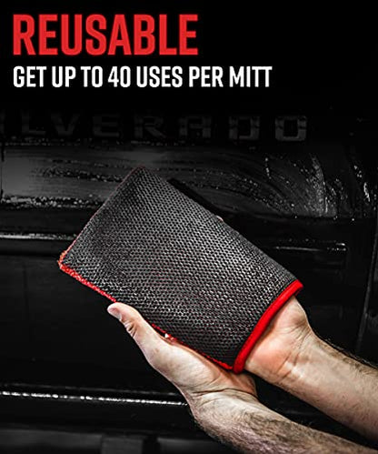 Adam's Clay Mitt Combo - Detail Spray Clay Lubricant for Medium Grade Clay for Car Detailing - Glove Quickly Removes Debris from Your Paint, Glass, Wheels, & More - size: Red - Kit