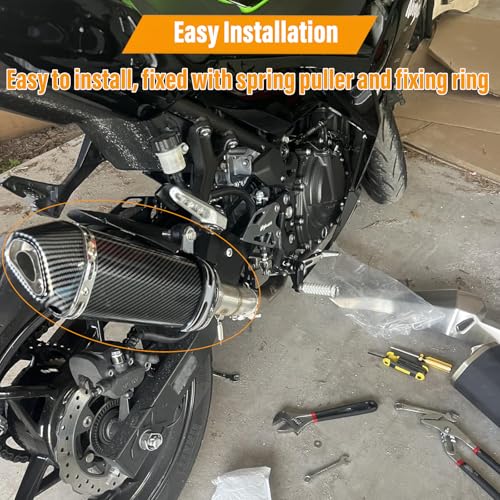 Motorcycle Muffler Mid Pipe Connect Pipe Compatible with Ninja 500 - size: 15PCS Muffler,Muffler Mid Pipe,Muffler Adapter