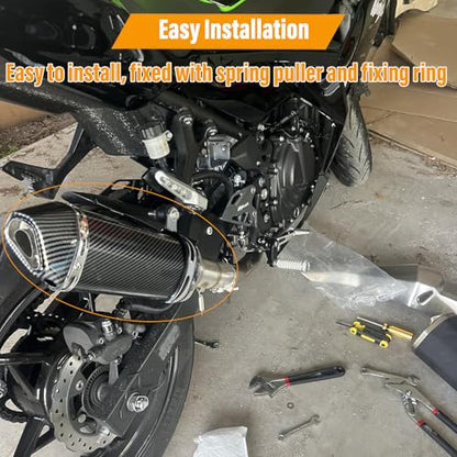 Motorcycle Muffler Mid Pipe Connect Pipe Compatible with Ninja 500 - size: 15PCS Muffler,Muffler Mid Pipe,Muffler Adapter