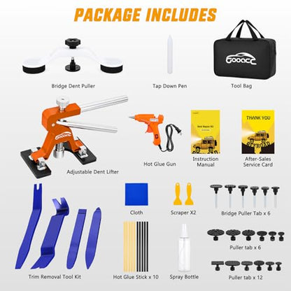 GOOACC 45 PCS Car Dent Puller Paintless Dent Repair Kit Trim Removal Tool - color: 45PCS Dent Puller Kit