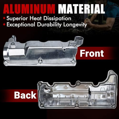 MITZONE Aluminum Valve Cover Right Side Compatible with Ford Explorer Sport Trac Ranger Mercury Mountaineer 2001-2003 4.0L V6 1L2Z6582CA Silver - size: 2001-2003 Ford Right Side