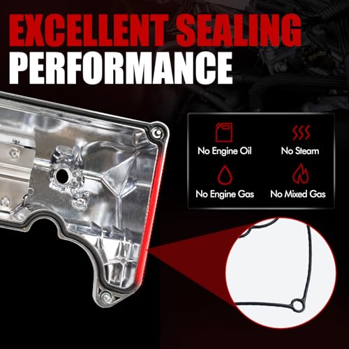 MITZONE Aluminum Valve Cover Left Side Compatible with Ford Explorer Sport Trac Ranger Mercury Mountaineer 2001-2005 4.0L V6 4L5Z6582JA 4L5Z6582FA 1L2Z6582BA Silver - size: 2001-2005 Ford Left Side