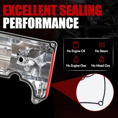 MITZONE Aluminum Valve Cover Left Side Compatible with Ford Explorer Sport Trac Ranger Mercury Mountaineer 2001-2005 4.0L V6 4L5Z6582JA 4L5Z6582FA 1L2Z6582BA Silver - size: 2001-2005 Ford Left Side