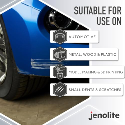 JENOLITE Primer Filler Aerosol Paint | BLACK | Flexible Primer with High Filling Properties | Fills Small Dents & Scratches for Smooth Finish | 400ml (13.5fl oz) - color: Black