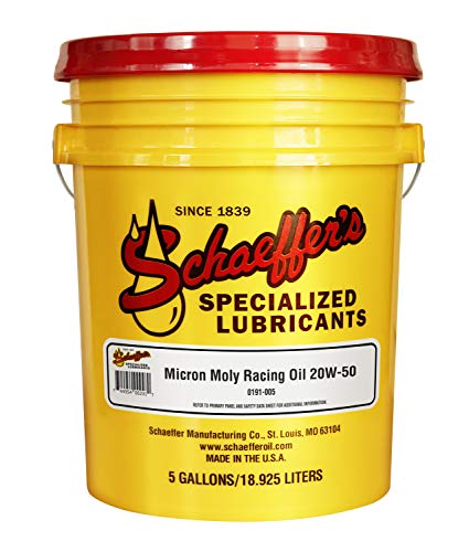 Schaeffer Manufacturing Co. 0191-005 Micron Moly Racing Engine Oil 20W-50, 5-Gal Pail - size: 5 Gallon