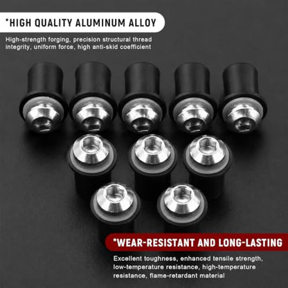 10PCS Motorcycle Windshield Bolt Kit, M5 Motorbike Fairing Bolts Nuts (Silver) - color: Silver