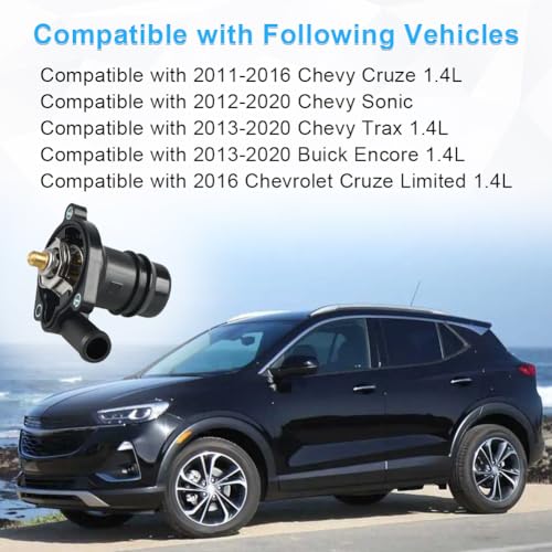 WMPHE 55565336 Engine Coolant Thermostat Housing Assembly Compatible with 2011-2016 Chevy Cruze Limited 1.4L Replace OEM 55565336 55579010 902-808 - size: 55565336