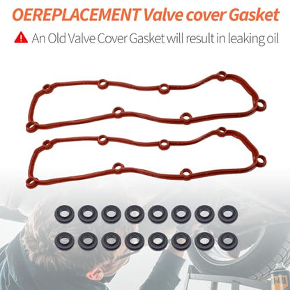 HiSport Engine Valve Cover Gasket Set VS50599R for 3.3L 3.8L - color: VS50599R