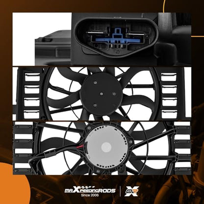 maXpeedingrods Electric Radiator Cooling Fan Assembly Fits for Volkswagen Touareg 2012-2017, 7P0121203H 7P0121207B 7P0121203K