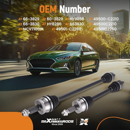 maXpeedingrods Front Left & Right CV Axle Assembly for Hyundai Sonata - size: HY8288