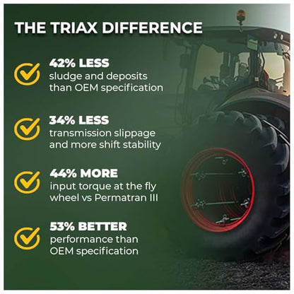 TRIAX Agra UTTO Supreme GL-4 Full Synthetic Tractor Trans-Hydraulic Fluid - Compatible with Kubota UDT2, JD J20C/D, J20D, Case HyTran (1 Gallon) - size: 1 Gallon