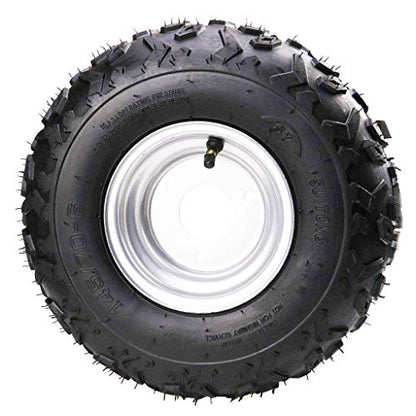 TDPRO 4PCS 145/70-6 Tires With 6 inch Wheels Rims for ATV Go Kart - color: 4PCS