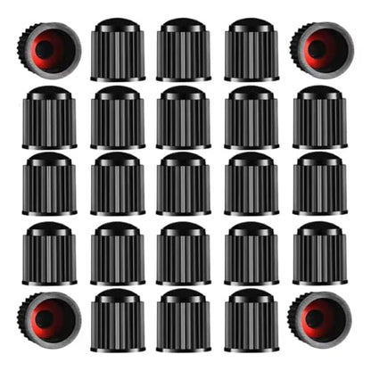 Tire Valve Stem Caps The Upgraded Version has a Sealing Ring for Car, Motorbike, Trucks, Bike， Bicycle ，60 Pack - color: 60 Pack-Black