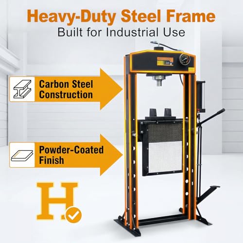 30 Ton H-Frame Hydraulic Shop Press with Floor Press Plates - color: 30T