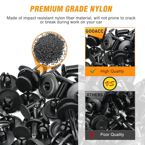 GOOACC 855Pcs Car Push Retainer Clips & Auto Fasteners Assortment - color: 810 Clips + 41 Tools