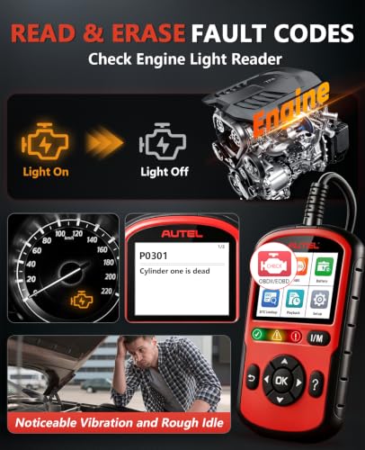 Autel OBD2 Scanner AutoLink AL549, Car Check Engine Code Reader with ABS, Car Battery Tester & Alternator Tester, Plug and Play, Upgrade Ver. of AL519 AL319 AL329 ML519 OBDII CAN Diagnostic Scan Tool - color: red