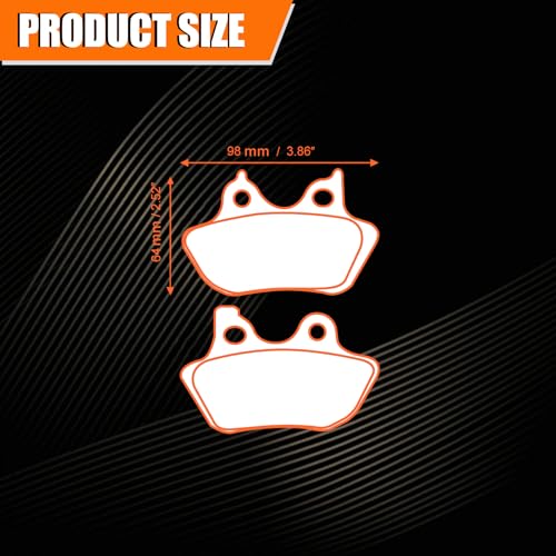 Carbon Fiber Brake Pads Compatible with Harley Davidson Softail FLSTCI FLSTC Heritage Classic 2000-2007/Fat Boy/Dyna Electra Glide/FXST Softail Standard/FXSTB Night Train FA400F FA400R