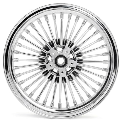 TOFR 18x3.5 16x3.5 Chrome Fat Spoke Wheels For Harley Touring Baggers 00-08 - color: Chrome, size: Front:18x3.5 Rear:16x3.5