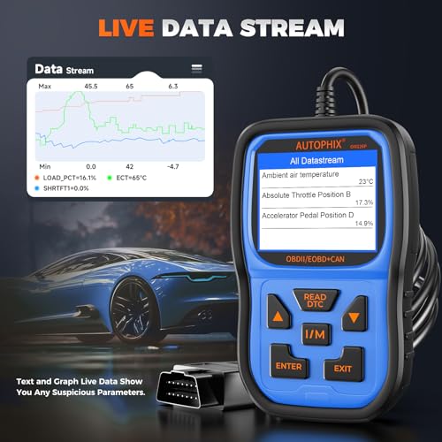 AUTOPHIX OM126P+ OBD2 Scanner for Check Engine Light & Live Data - color: Blue