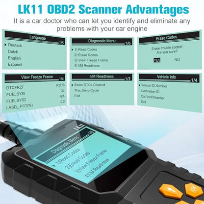 OBD2 Scanner Ease Setup Plug-Play: Clear Reset Engine Error Code