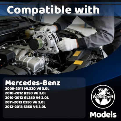 WorldCraft 12V 220A Alternator for Fit Mercedes E350 S350 GL350 ML350 3.0L Diesel - size: 0-121-813-120