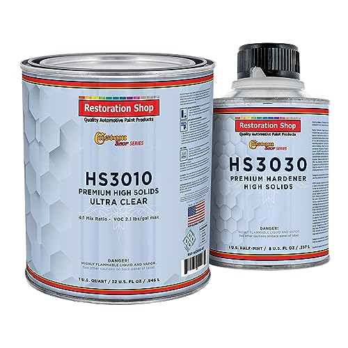 Restoration Shop Premium High Solids Ultra Clearcoat Auto Paint, Quart Kit - size: 16 Fl Oz (Pack of 2)